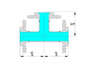 ข้อต่อทีและกากบาทเคลือบแก้ว