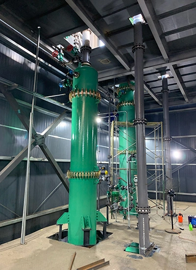 คอลัมน์เคลือบแก้วที่กำลังใช้งานจริงในสถานที่ทำงานลูกค้า